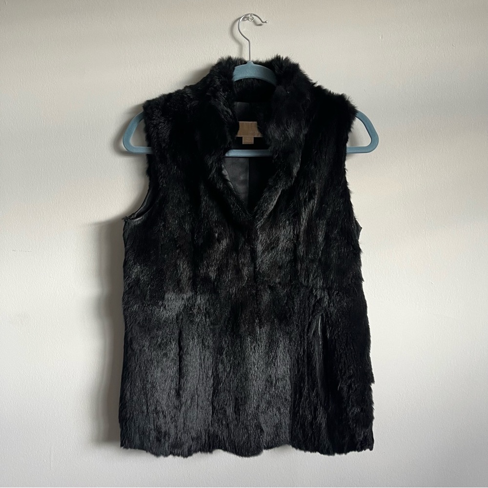 Michael Kors Rabbit Fur Vest Black - Gem
